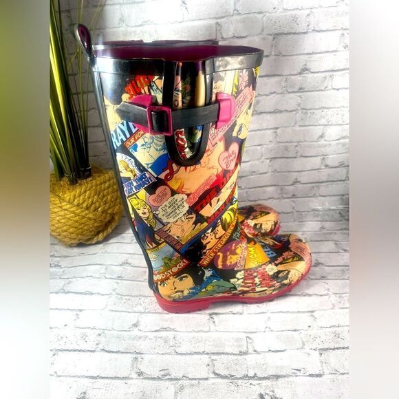COMIC BOOTS- Hero, Marvel comic rain boots Sz 8‎ - Picture 4 of 5